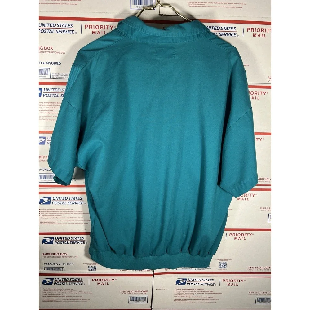 Vintage 70s 80s Members Only Polo Big 2X Shirt‎ Teal Green Banded Bottom Disco - Picture 5 of 8